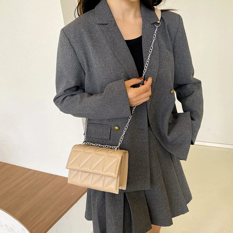 Sac À Main Styliste Cuir PU Poignée Chaîne - Bandoulière Élégante Femme - FoytiShop