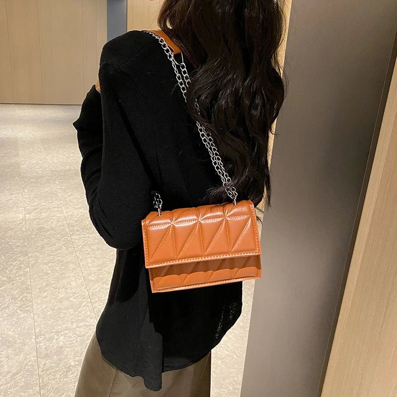 Sac À Main Styliste Cuir PU Poignée Chaîne - Bandoulière Élégante Femme - FoytiShop