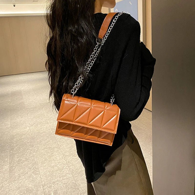 Sac À Main Styliste Cuir PU Poignée Chaîne - Bandoulière Élégante Femme - FoytiShop