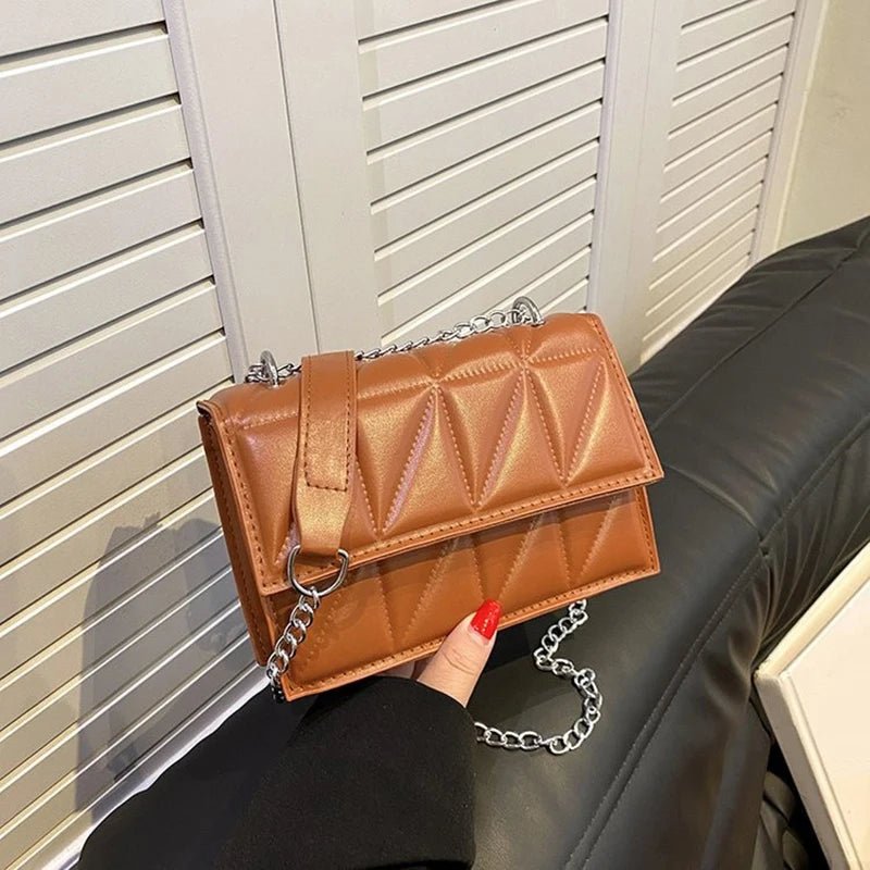 Sac À Main Styliste Cuir PU Poignée Chaîne - Bandoulière Élégante Femme - FoytiShop