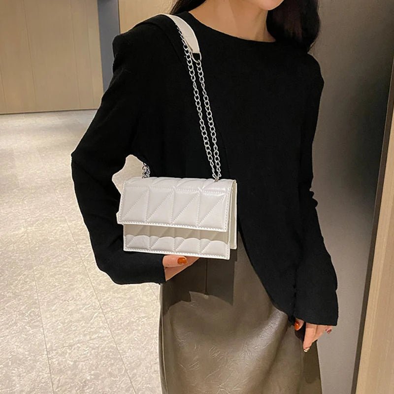 Sac À Main Styliste Cuir PU Poignée Chaîne - Bandoulière Élégante Femme - FoytiShop
