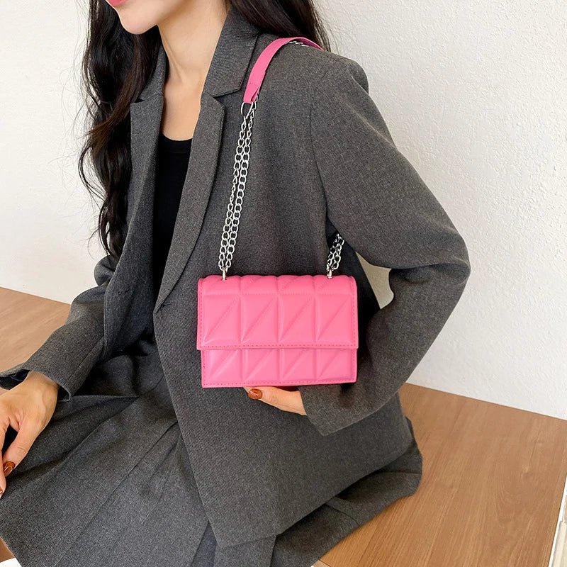 Sac À Main Styliste Cuir PU Poignée Chaîne - Bandoulière Élégante Femme - FoytiShop