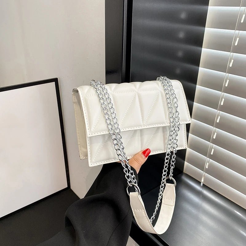Sac À Main Styliste Cuir PU Poignée Chaîne - Bandoulière Élégante Femme - FoytiShop