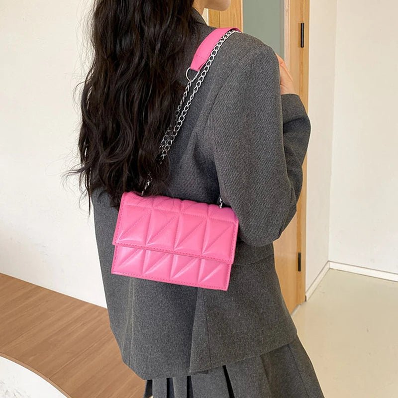 Sac À Main Styliste Cuir PU Poignée Chaîne - Bandoulière Élégante Femme - FoytiShop