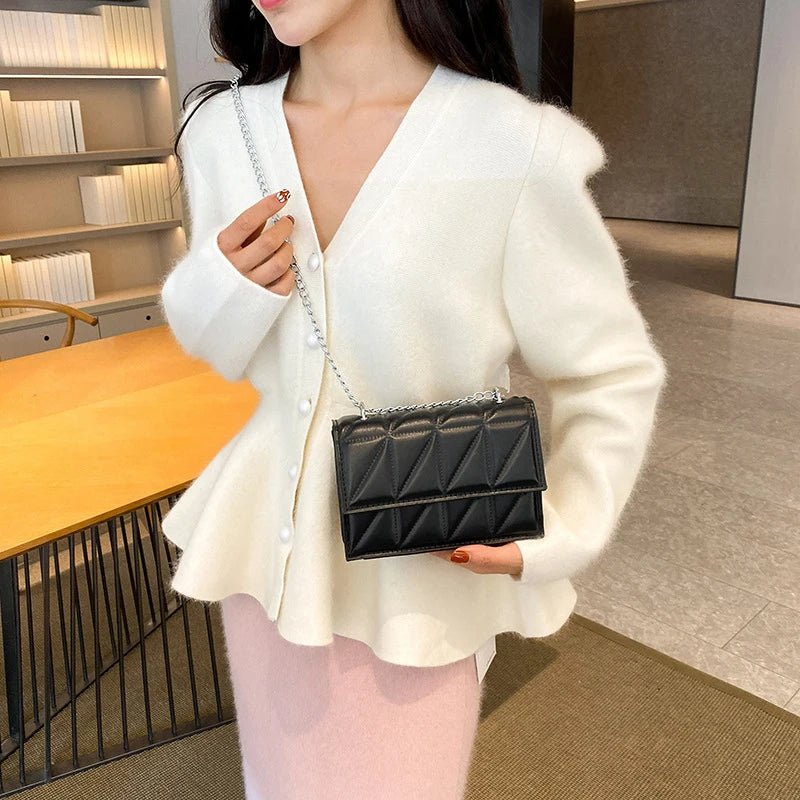 Sac À Main Styliste Cuir PU Poignée Chaîne - Bandoulière Élégante Femme - FoytiShop