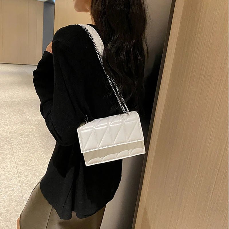 Sac À Main Styliste Cuir PU Poignée Chaîne - Bandoulière Élégante Femme - FoytiShop