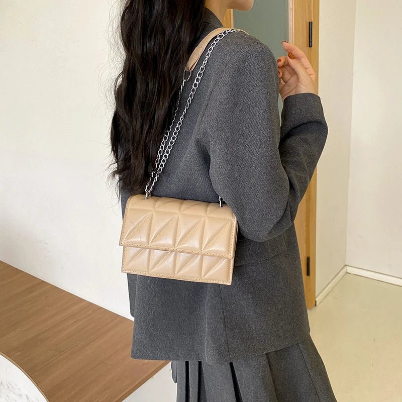 Sac À Main Styliste Cuir PU Poignée Chaîne - Bandoulière Élégante Femme - FoytiShop