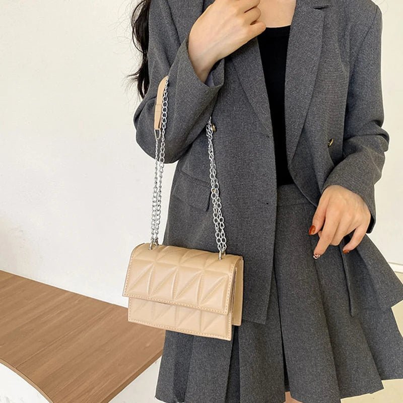 Sac À Main Styliste Cuir PU Poignée Chaîne - Bandoulière Élégante Femme - FoytiShop