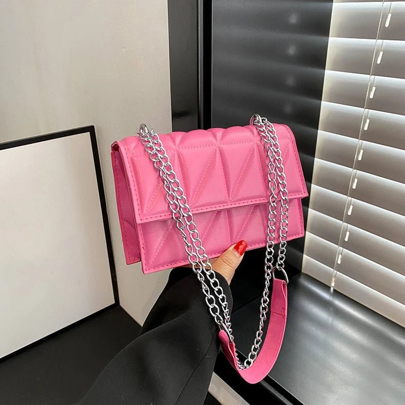Sac À Main Styliste Cuir PU Poignée Chaîne - Bandoulière Élégante Femme - FoytiShop