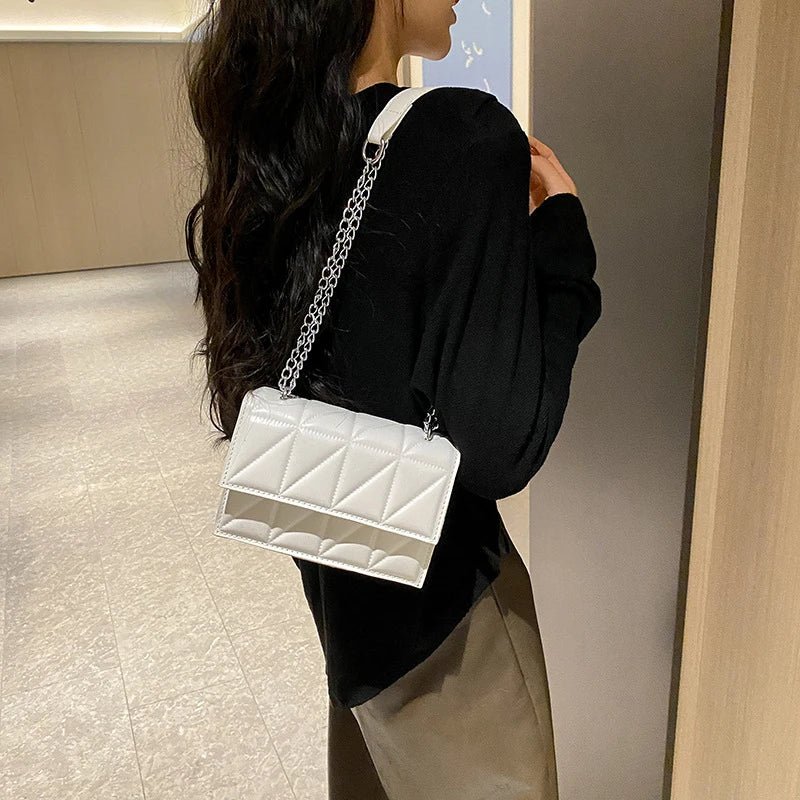 Sac À Main Styliste Cuir PU Poignée Chaîne - Bandoulière Élégante Femme - FoytiShop