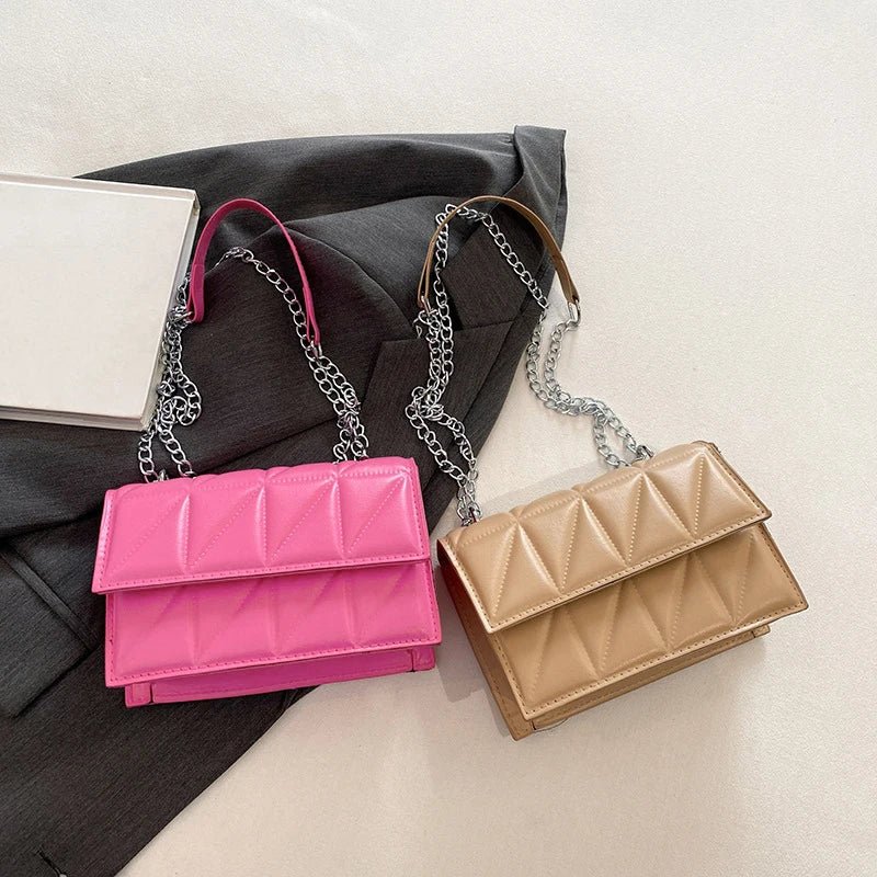 Sac À Main Styliste Cuir PU Poignée Chaîne - Bandoulière Élégante Femme - FoytiShop