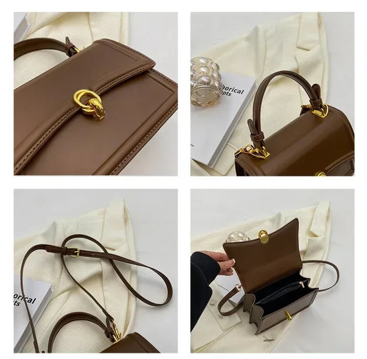 Sac Bandoulière Vintage Carré Cuir PU - Sacoche Sous Les Bras Femme - FoytiShop