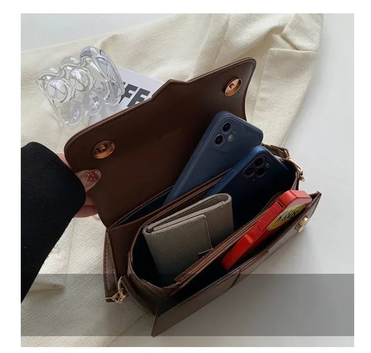 Sac Bandoulière Vintage Carré Cuir PU - Sacoche Sous Les Bras Femme - FoytiShop