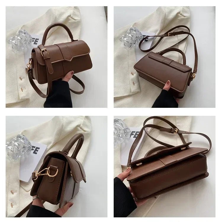 Sac Bandoulière Vintage Carré Cuir PU - Sacoche Sous Les Bras Femme - FoytiShop