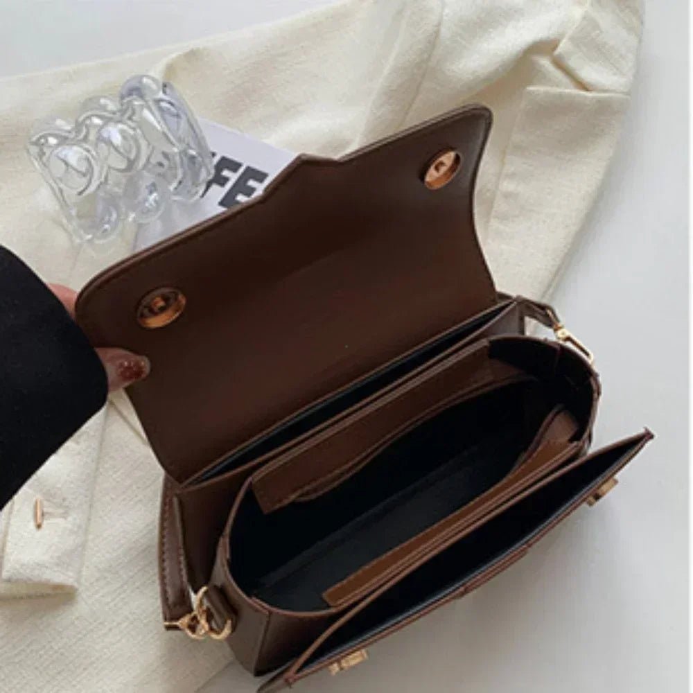 Sac Bandoulière Vintage Carré Cuir PU - Sacoche Sous Les Bras Femme - FoytiShop