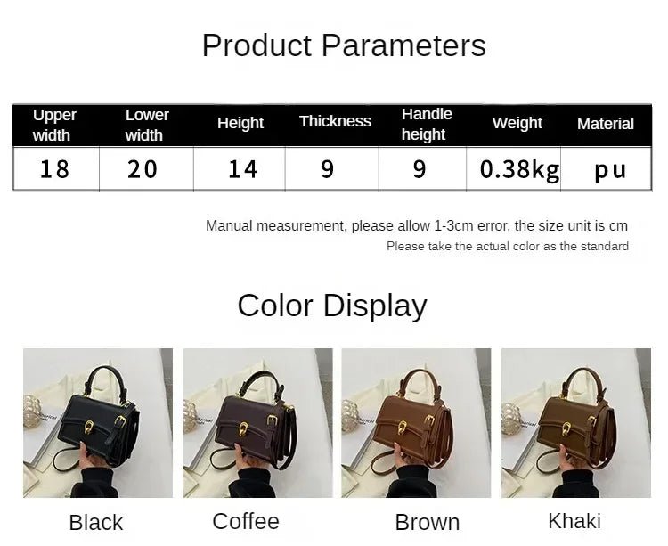 Sac Bandoulière Vintage Carré Cuir PU - Sacoche Sous Les Bras Femme - FoytiShop