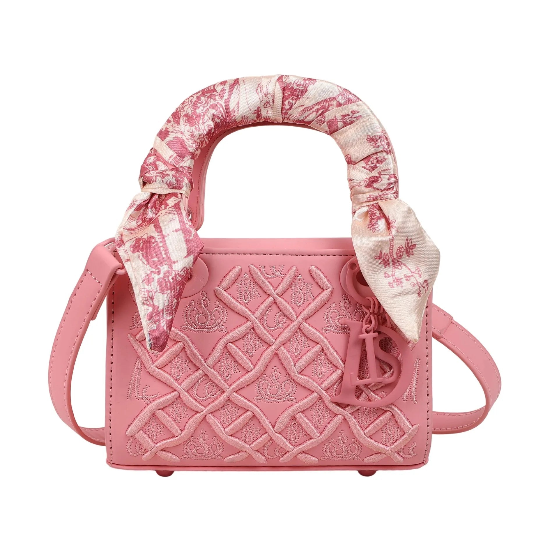 Sac Carré Foulard Soie Brodé - Bandoulière Polyvalent - FoytiShop