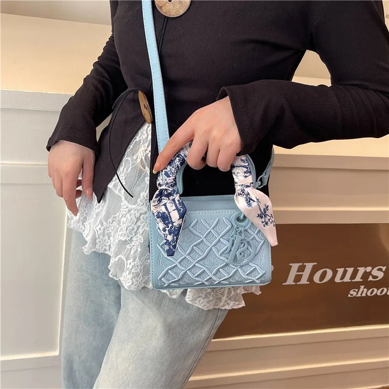 Sac Carré Foulard Soie Brodé - Bandoulière Polyvalent - FoytiShop