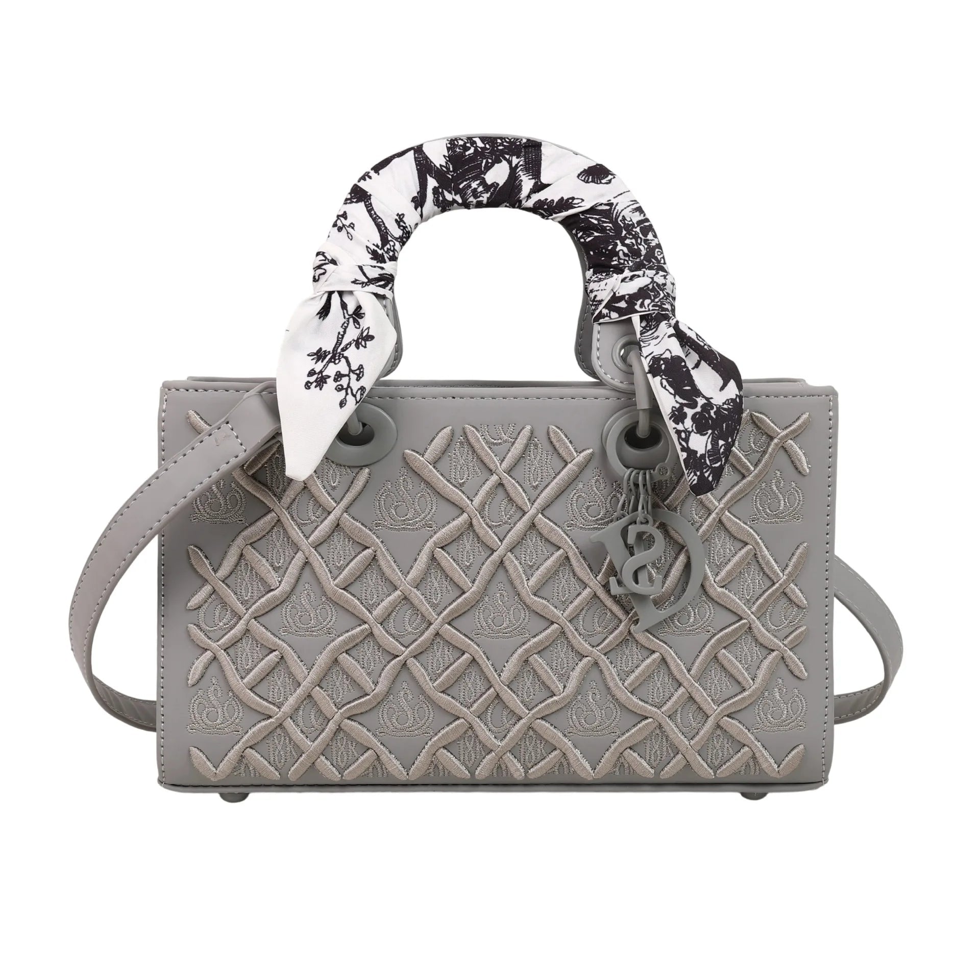 Sac Carré Foulard Soie Brodé - Bandoulière Polyvalent - FoytiShop