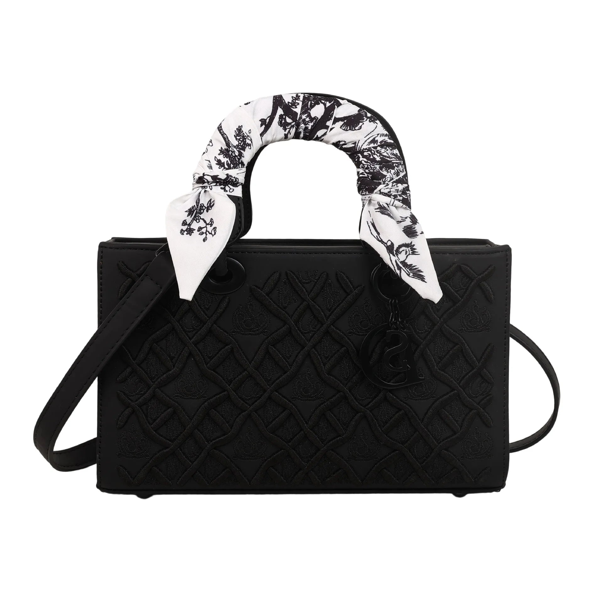 Sac Carré Foulard Soie Brodé - Bandoulière Polyvalent - FoytiShop