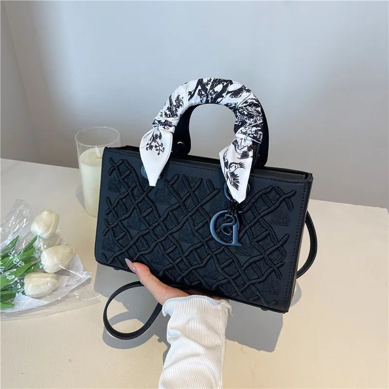 Sac Carré Foulard Soie Brodé - Bandoulière Polyvalent - FoytiShop