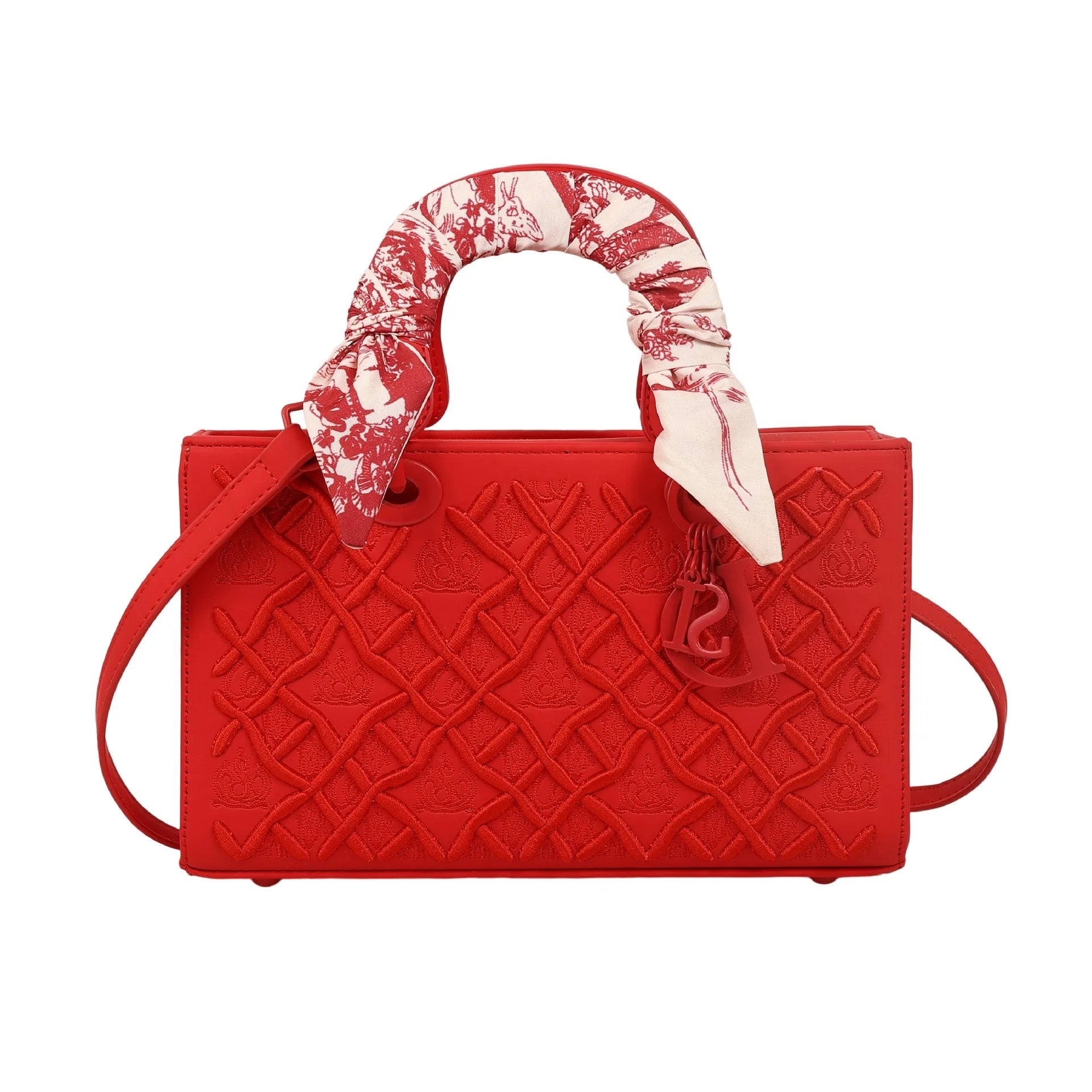 Sac Carré Foulard Soie Brodé - Bandoulière Polyvalent - FoytiShop