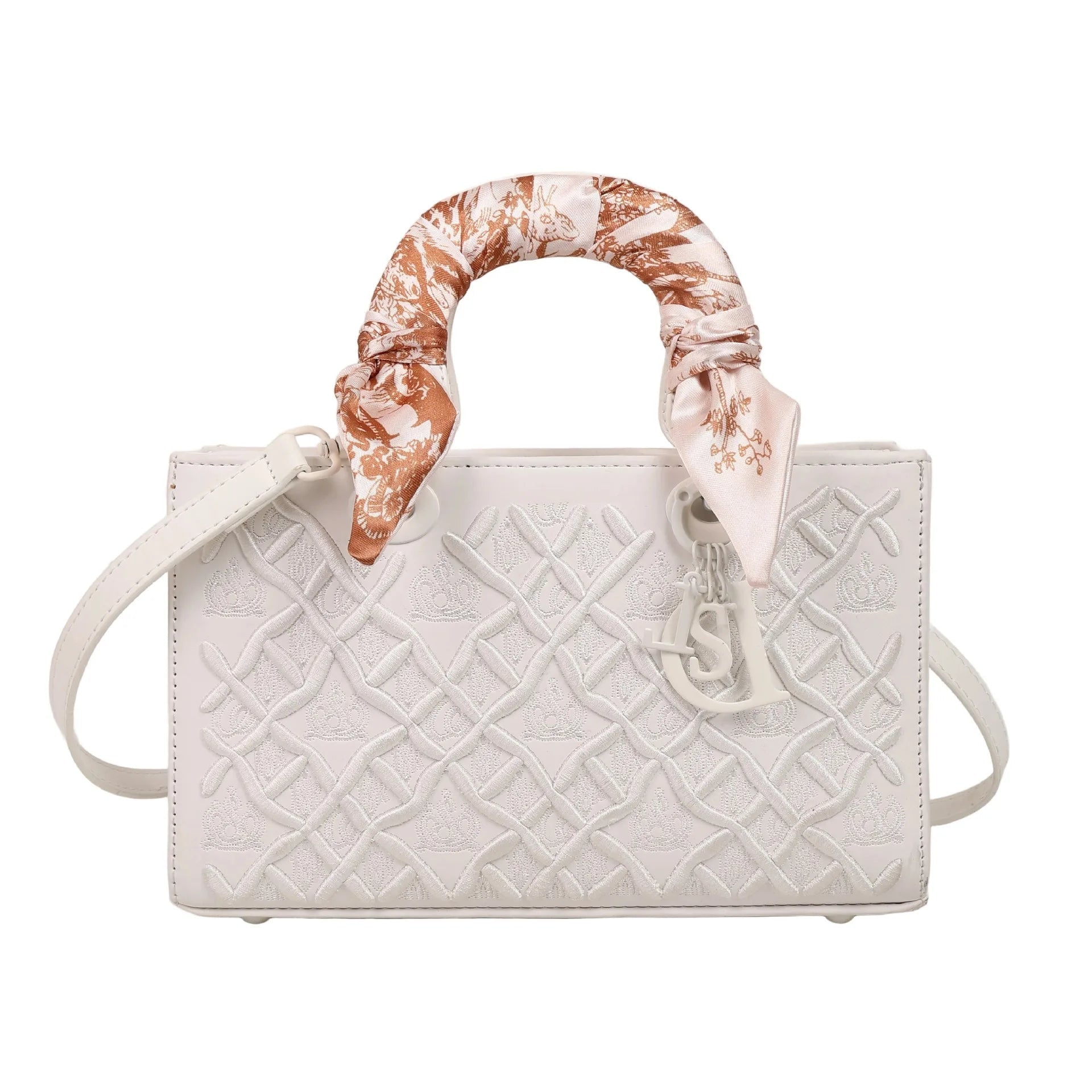 Sac Carré Foulard Soie Brodé - Bandoulière Polyvalent - FoytiShop