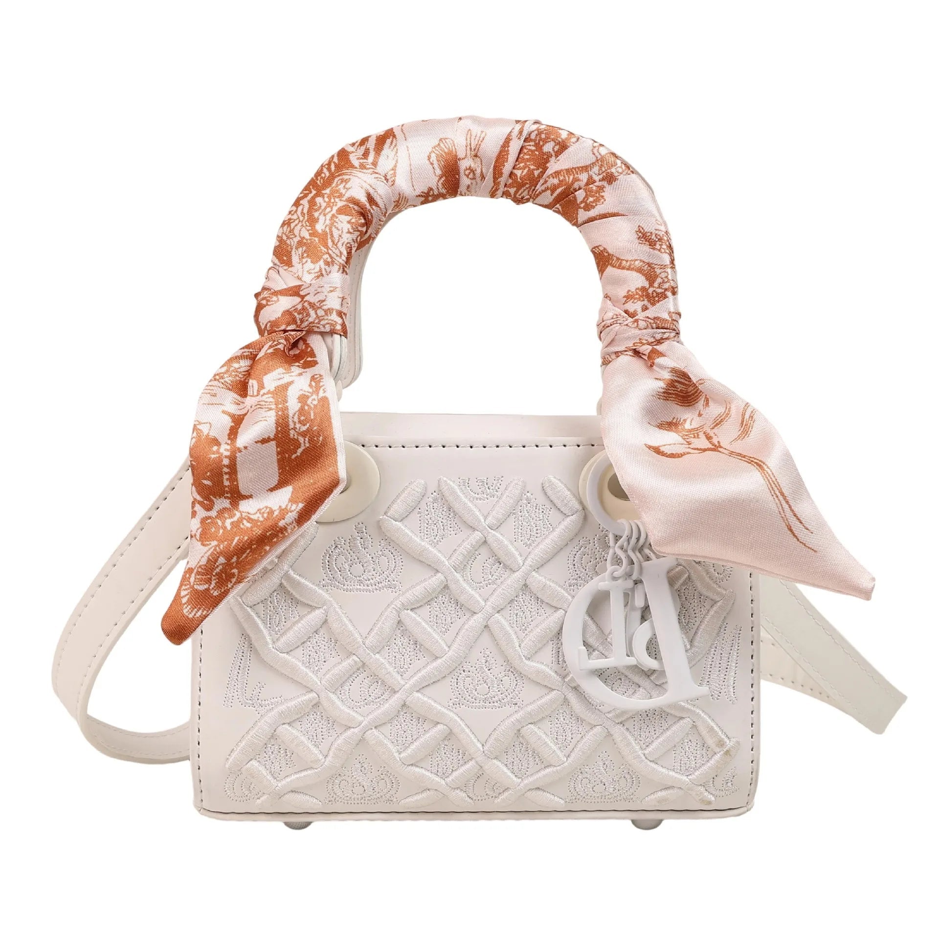 Sac Carré Foulard Soie Brodé - Bandoulière Polyvalent - FoytiShop