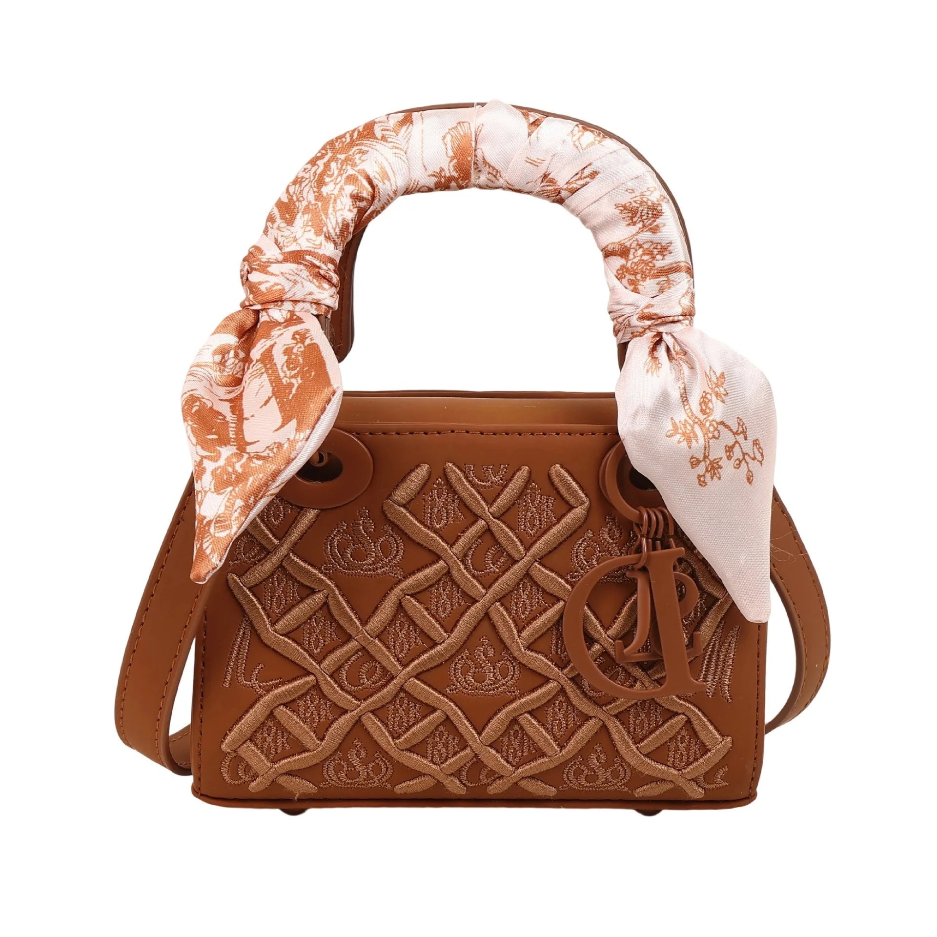 Sac Carré Foulard Soie Brodé - Bandoulière Polyvalent - FoytiShop