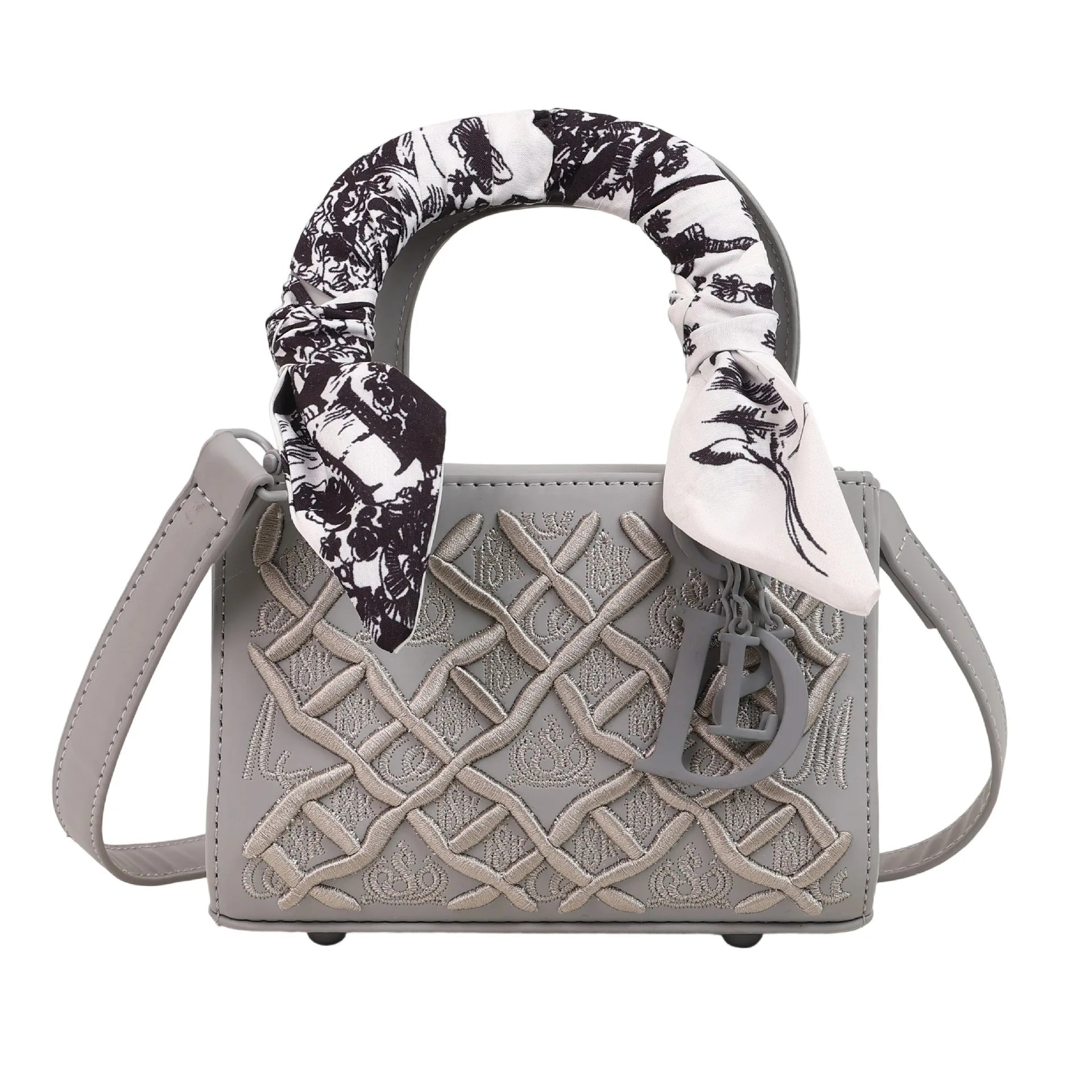 Sac Carré Foulard Soie Brodé - Bandoulière Polyvalent - FoytiShop