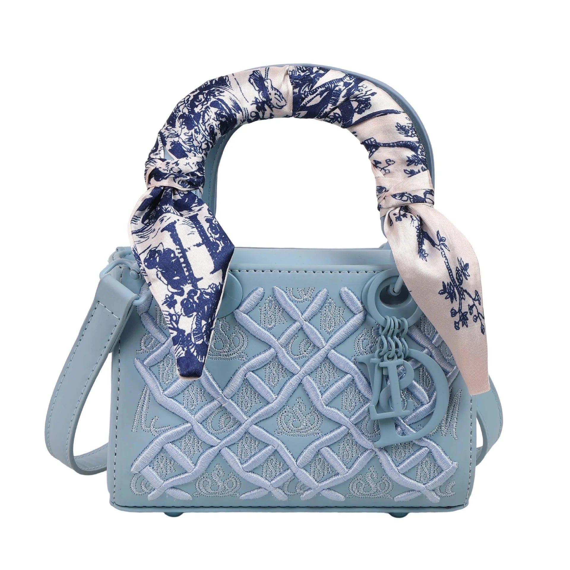 Sac Carré Foulard Soie Brodé - Bandoulière Polyvalent - FoytiShop