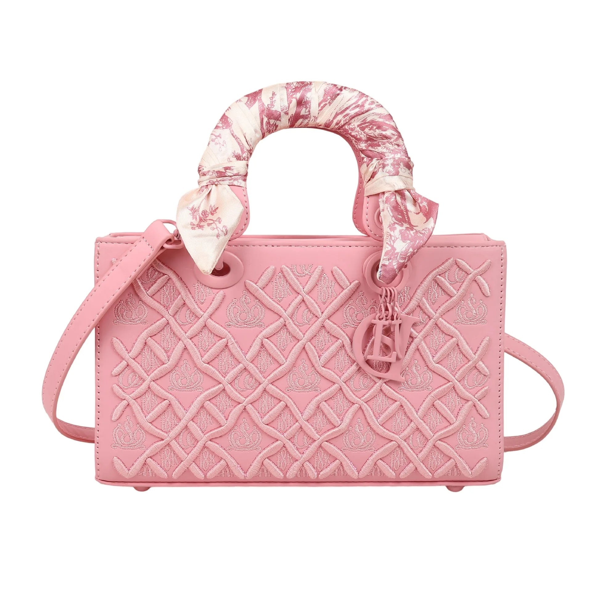 Sac Carré Foulard Soie Brodé - Bandoulière Polyvalent - FoytiShop