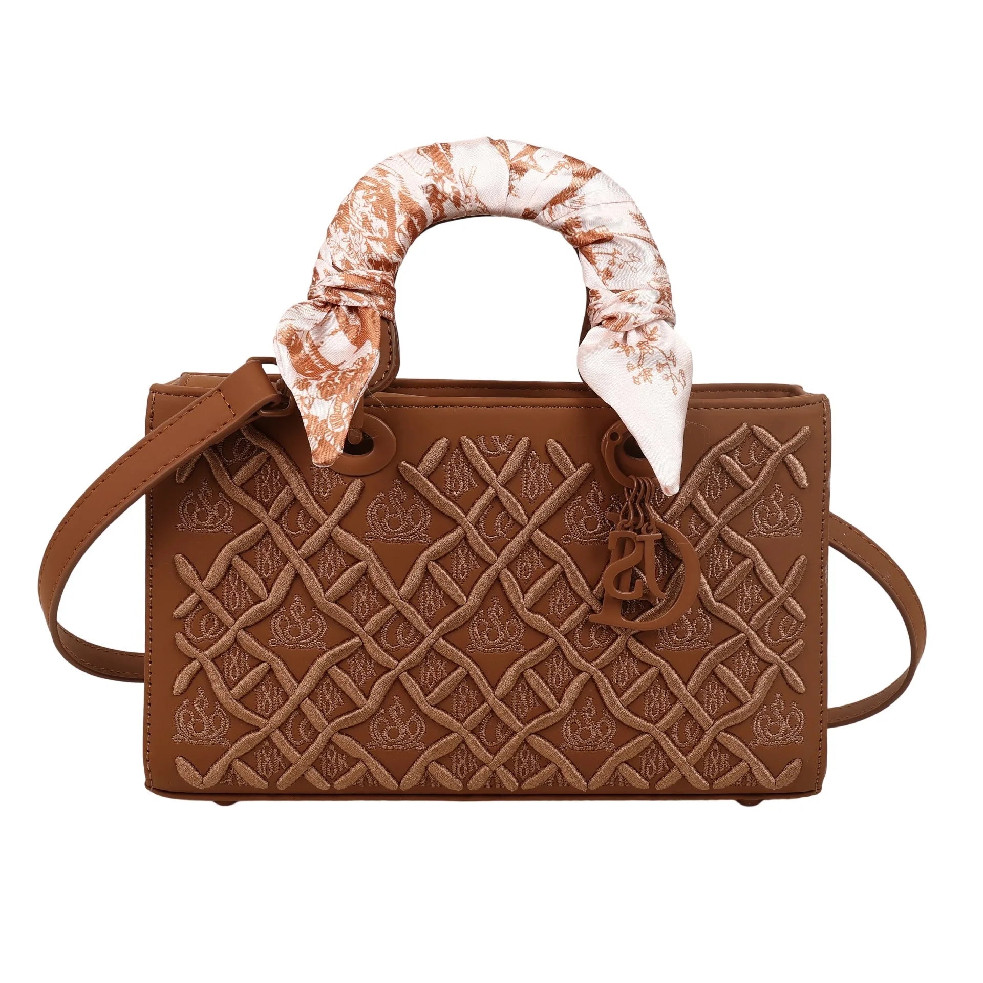 Sac Carré Foulard Soie Brodé - Bandoulière Polyvalent - FoytiShop
