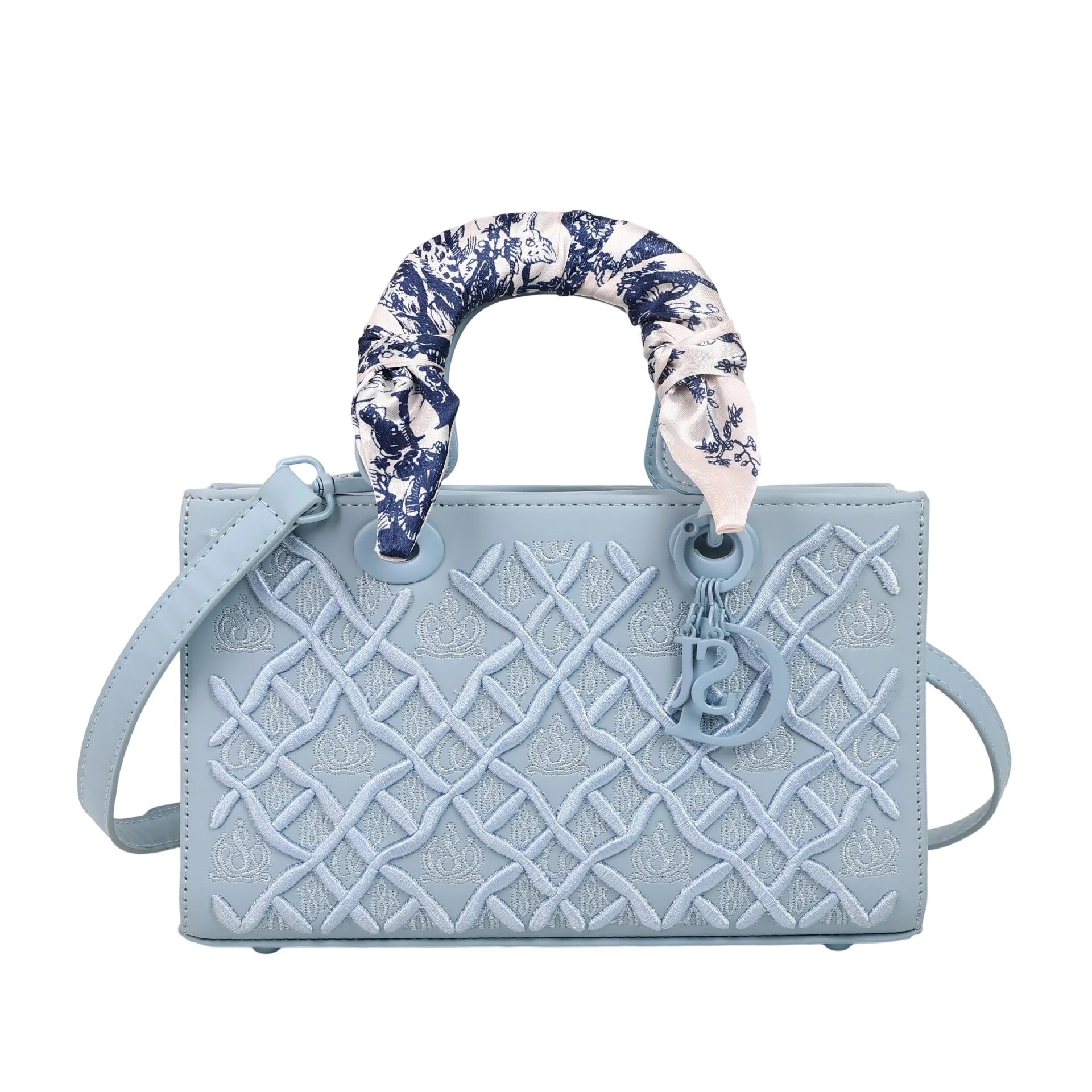 Sac Carré Foulard Soie Brodé - Bandoulière Polyvalent - FoytiShop
