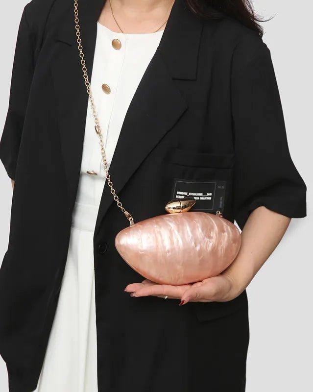 Sac de soirée design pour femmes - pochette tendance en acrylique avec chaîne - FoytiShop