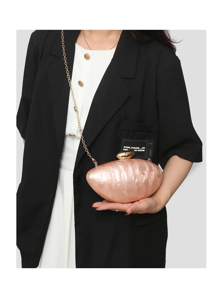 Sac de soirée design pour femmes - pochette tendance en acrylique avec chaîne - FoytiShop