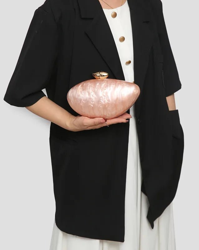 Sac de soirée design pour femmes - pochette tendance en acrylique avec chaîne - FoytiShop
