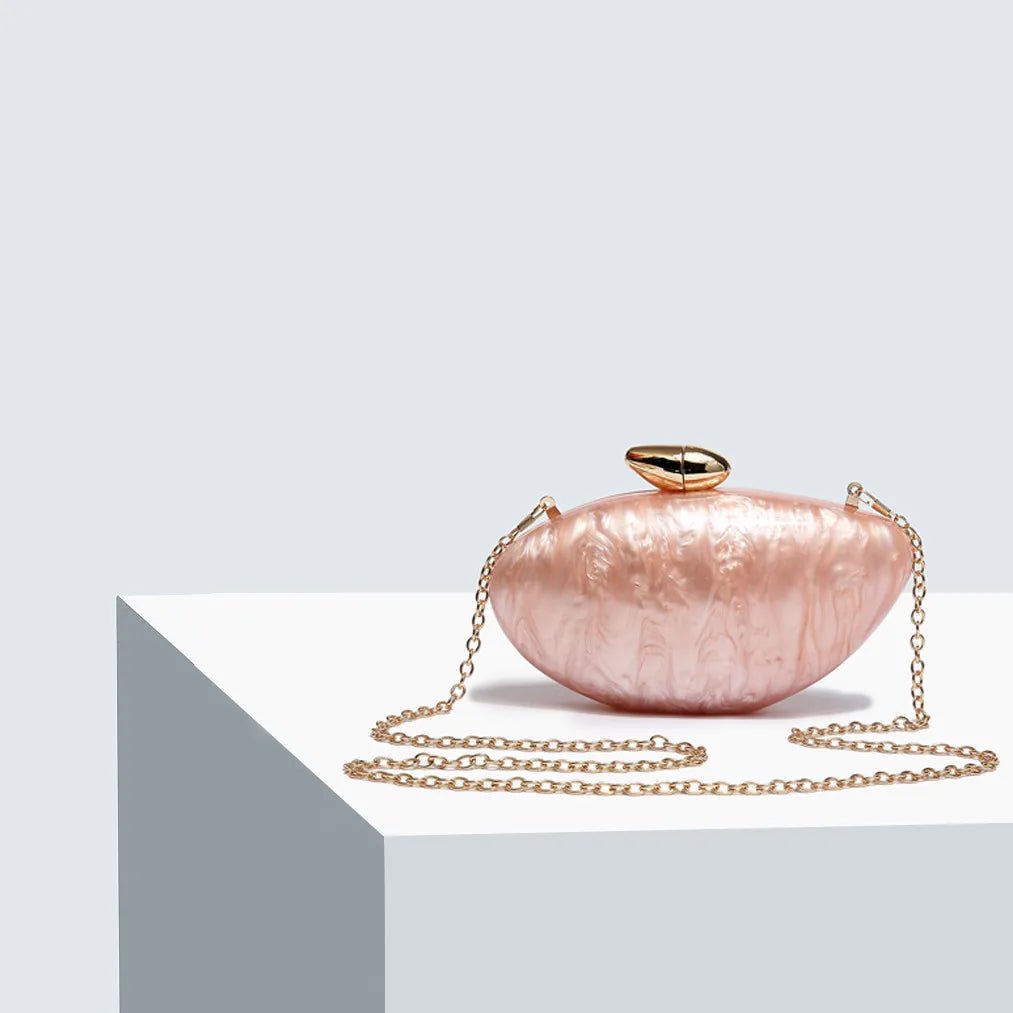 Sac de soirée design pour femmes - pochette tendance en acrylique avec chaîne - FoytiShop
