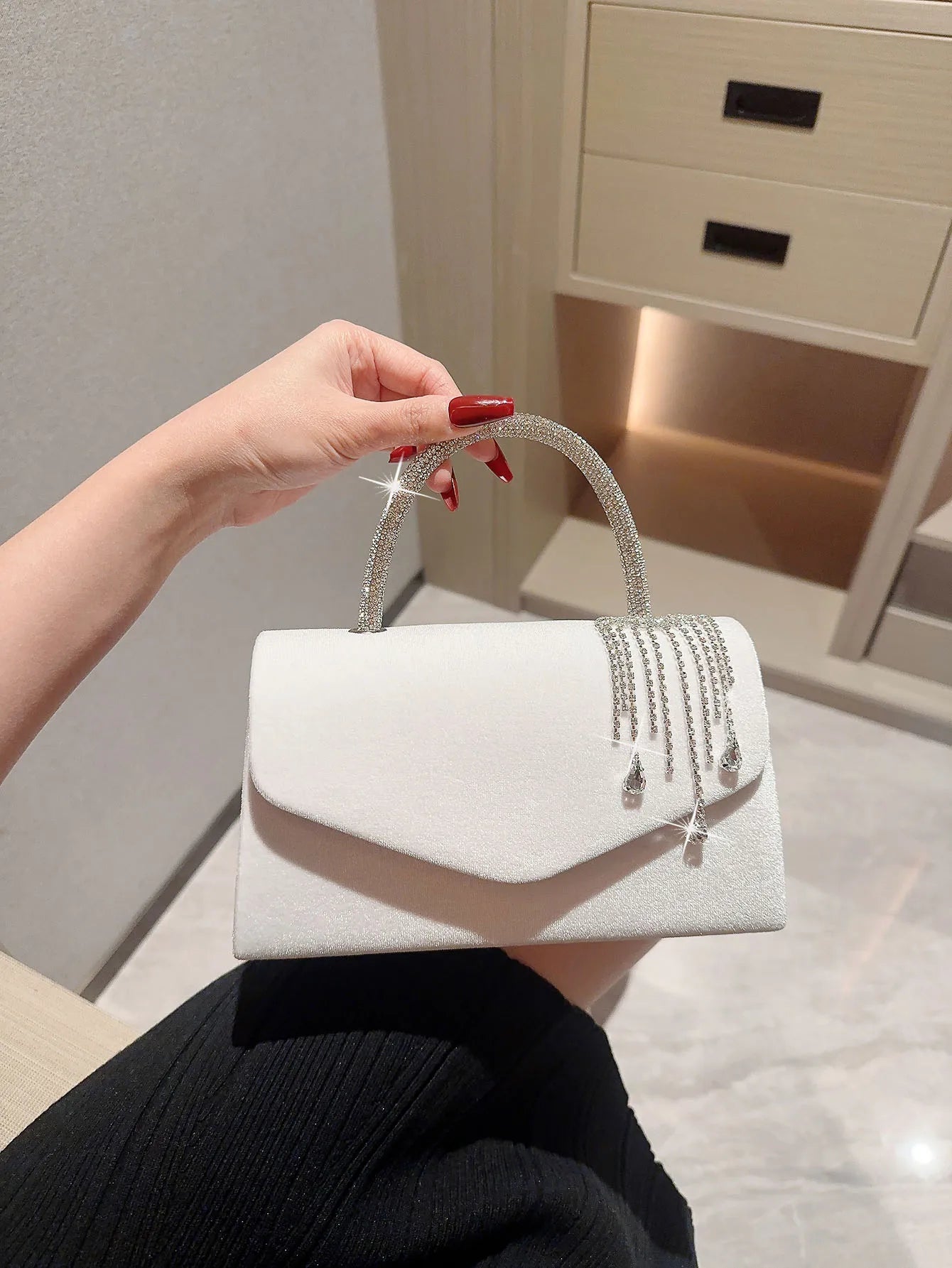 Sac de Soirée Velours Vintage à Gland - Pochette Banquet Élégante - FoytiShop