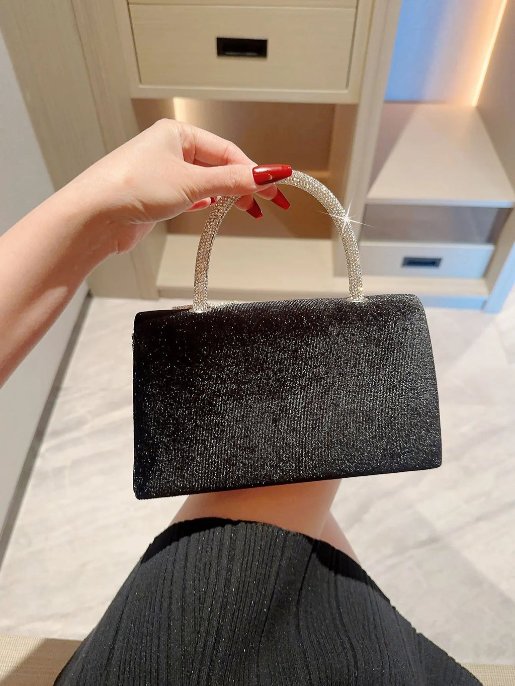 Sac de Soirée Velours Vintage à Gland - Pochette Banquet Élégante - FoytiShop