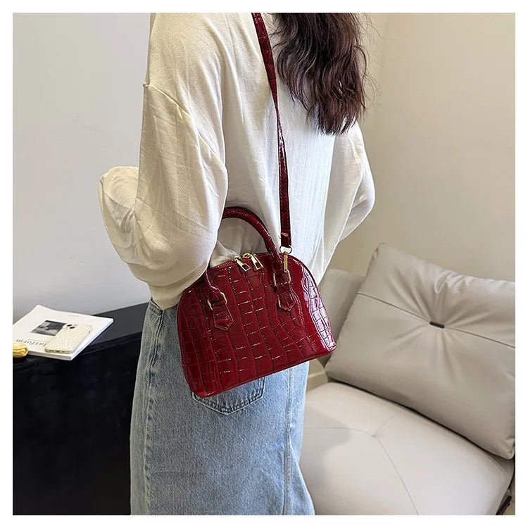 Sac Rétro Cuir PU Motif Crocodile - Bandoulière Imperméable - FoytiShop