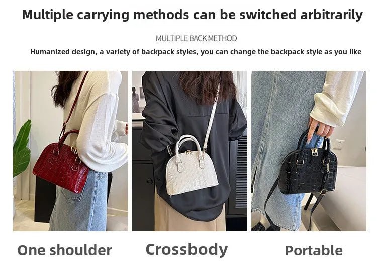 Sac Rétro Cuir PU Motif Crocodile - Bandoulière Imperméable - FoytiShop