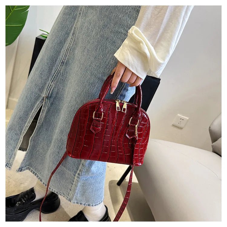 Sac Rétro Cuir PU Motif Crocodile - Bandoulière Imperméable - FoytiShop