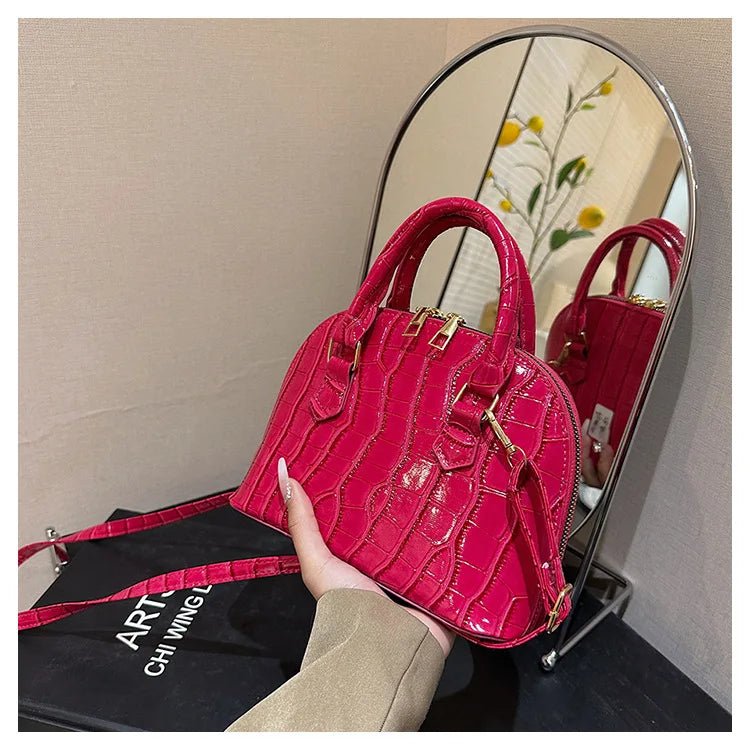 Sac Rétro Cuir PU Motif Crocodile - Bandoulière Imperméable - FoytiShop