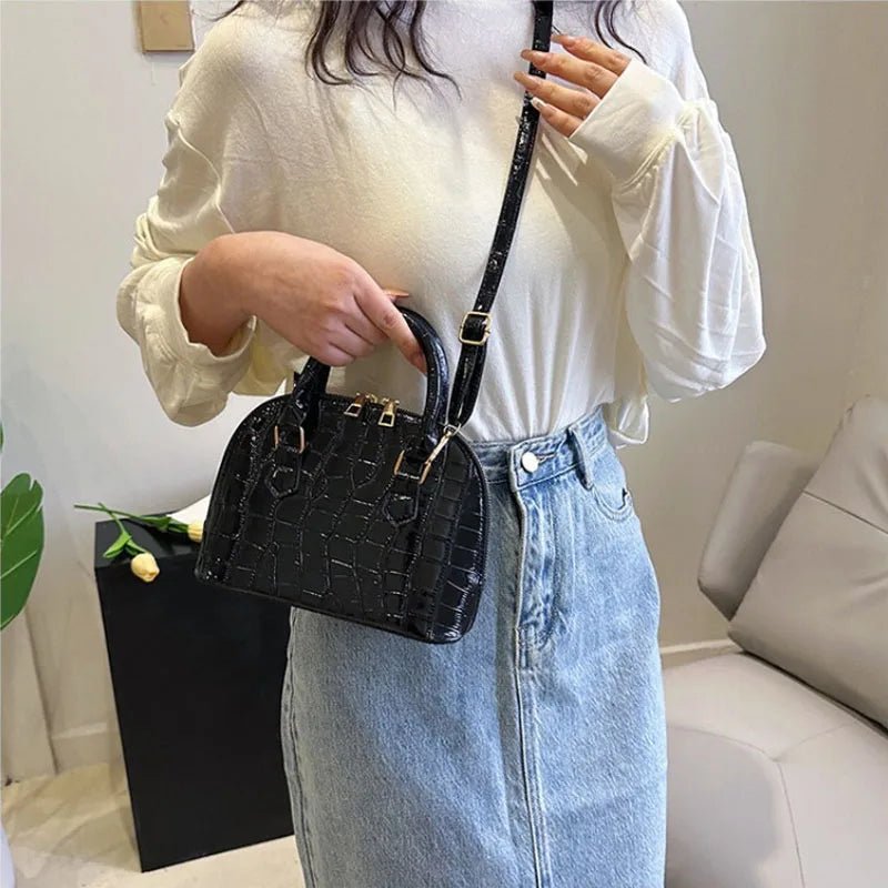 Sac Rétro Cuir PU Motif Crocodile - Bandoulière Imperméable - FoytiShop