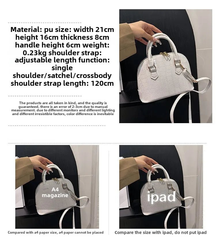 Sac Rétro Cuir PU Motif Crocodile - Bandoulière Imperméable - FoytiShop