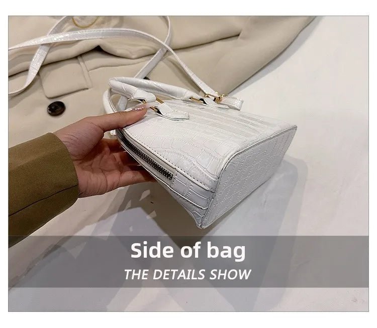 Sac Rétro Cuir PU Motif Crocodile - Bandoulière Imperméable - FoytiShop