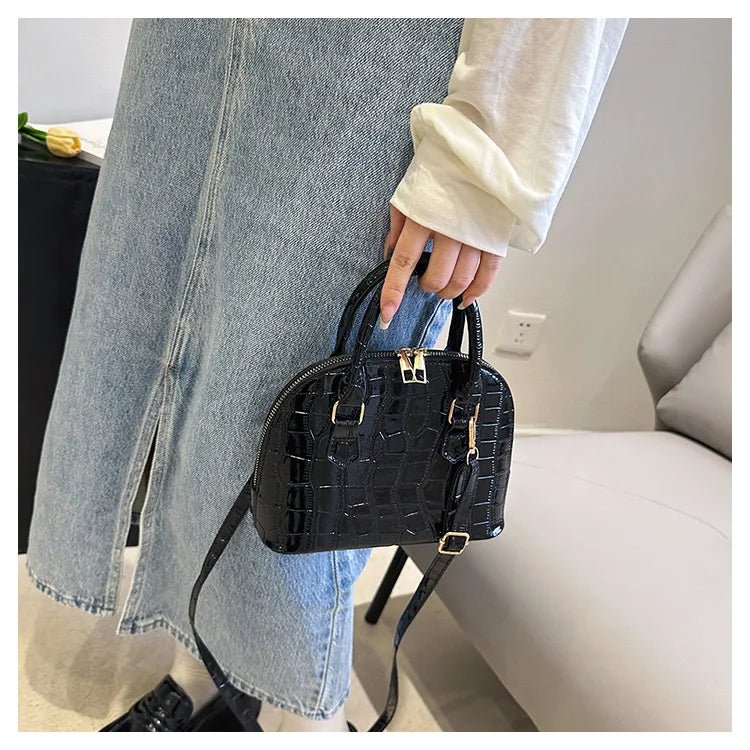 Sac Rétro Cuir PU Motif Crocodile - Bandoulière Imperméable - FoytiShop