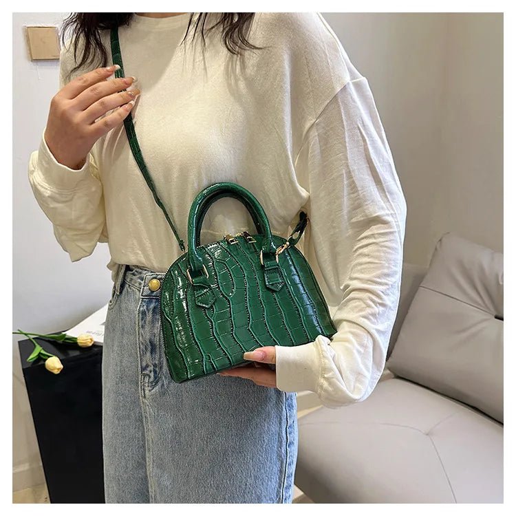 Sac Rétro Cuir PU Motif Crocodile - Bandoulière Imperméable - FoytiShop