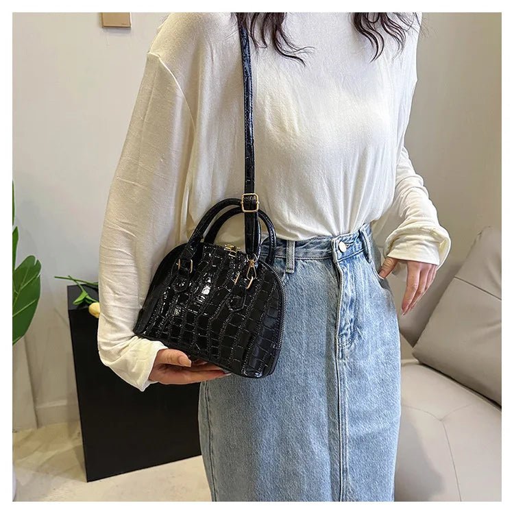 Sac Rétro Cuir PU Motif Crocodile - Bandoulière Imperméable - FoytiShop